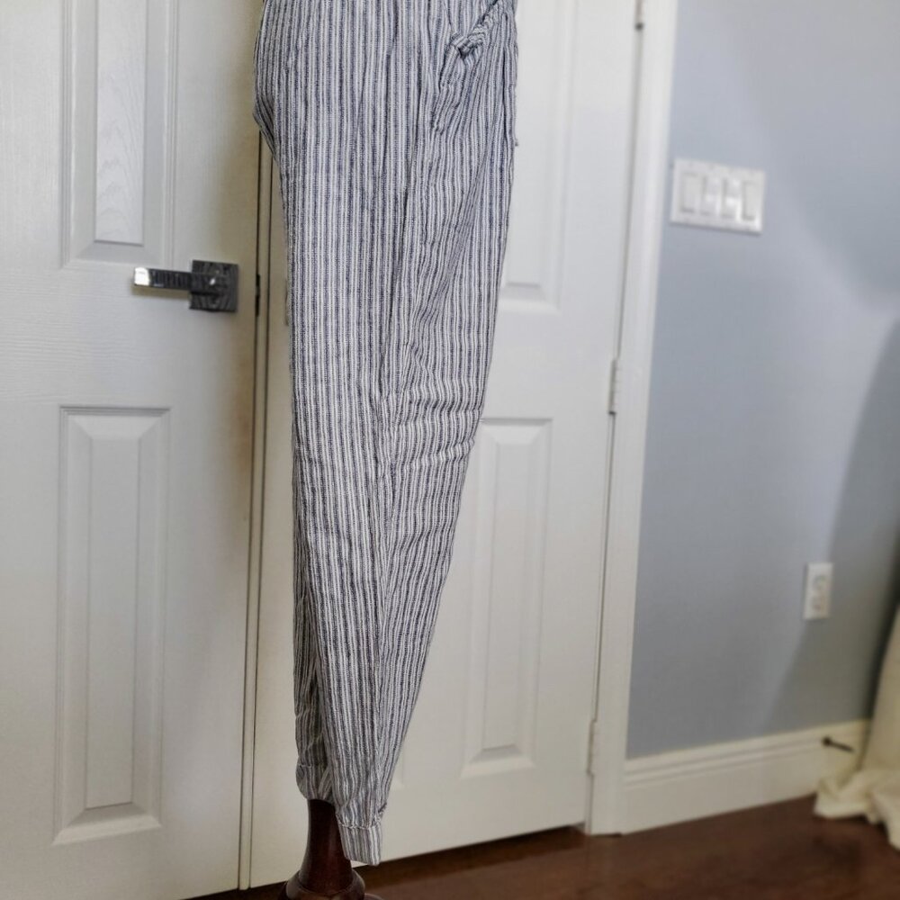 American Eagle Striped Linen Drawstring Waist Pan… - image 7